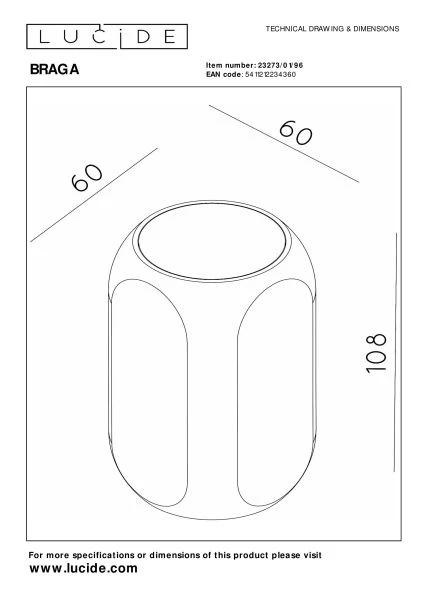 Lucide Premium BRAGA - Wandleuchte - 1xGU10 - Kaffee - technisch